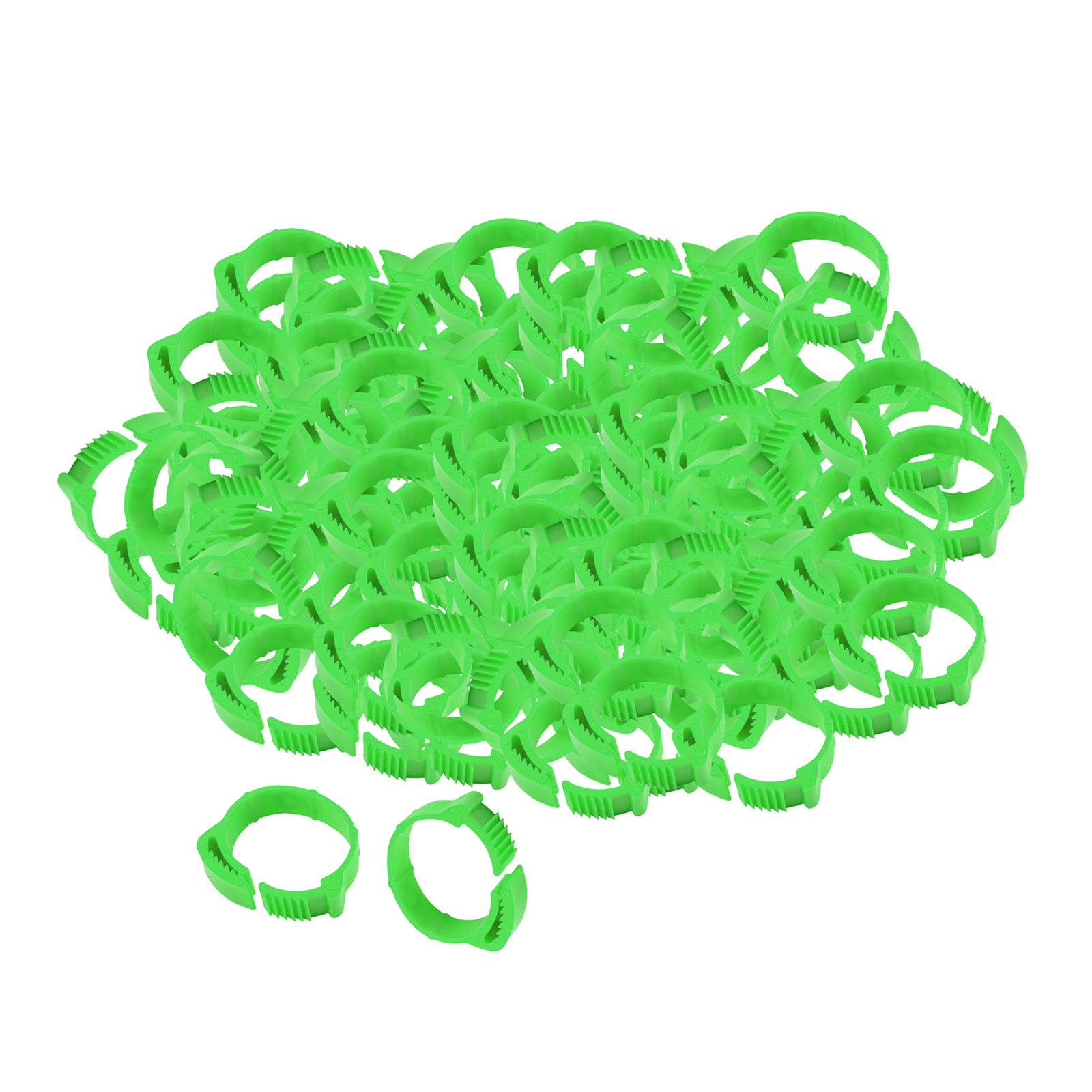 100x Chicken Leg Rings 001-100 Duck Chicks Leg Band Clip Green