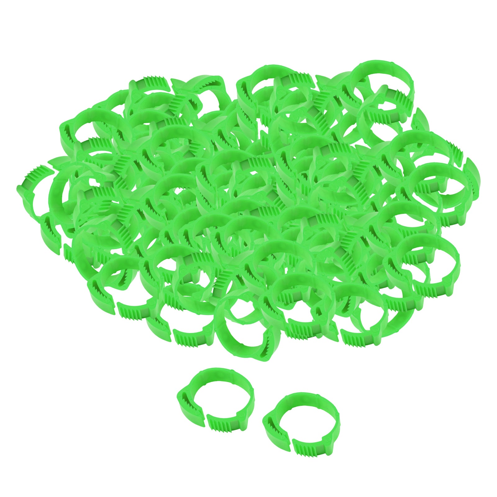 100x Chicken Leg Rings 001-100 Duck Chicks Leg Band Clip Green