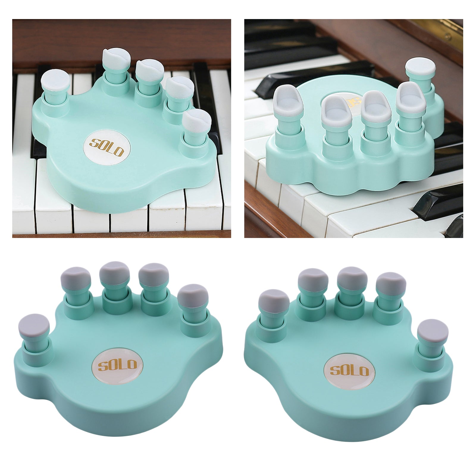 Piano Finger Trainers Finger Correctors Tools w/ Round Keys Finger Pads blue