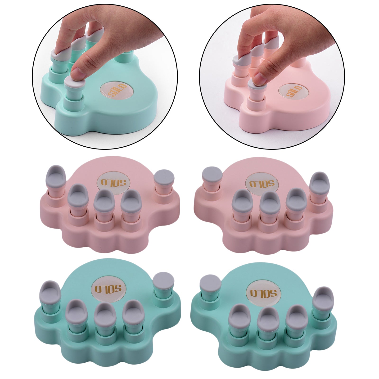 Piano Finger Trainers Finger Correctors Tools w/ Round Keys Finger Pads blue