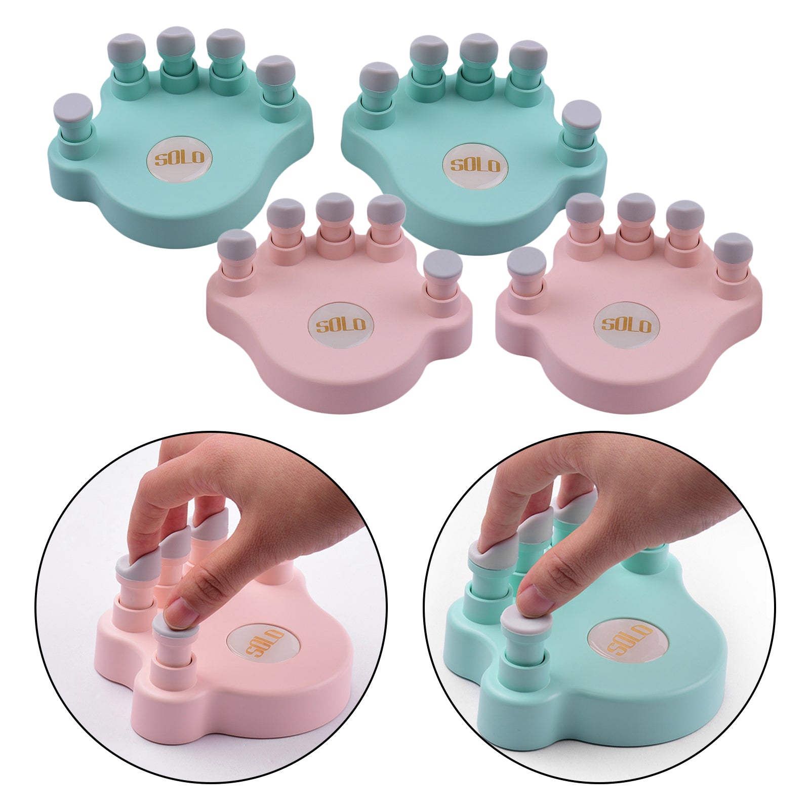 Piano Finger Trainers Finger Correctors Tools w/ Round Keys Finger Pads blue