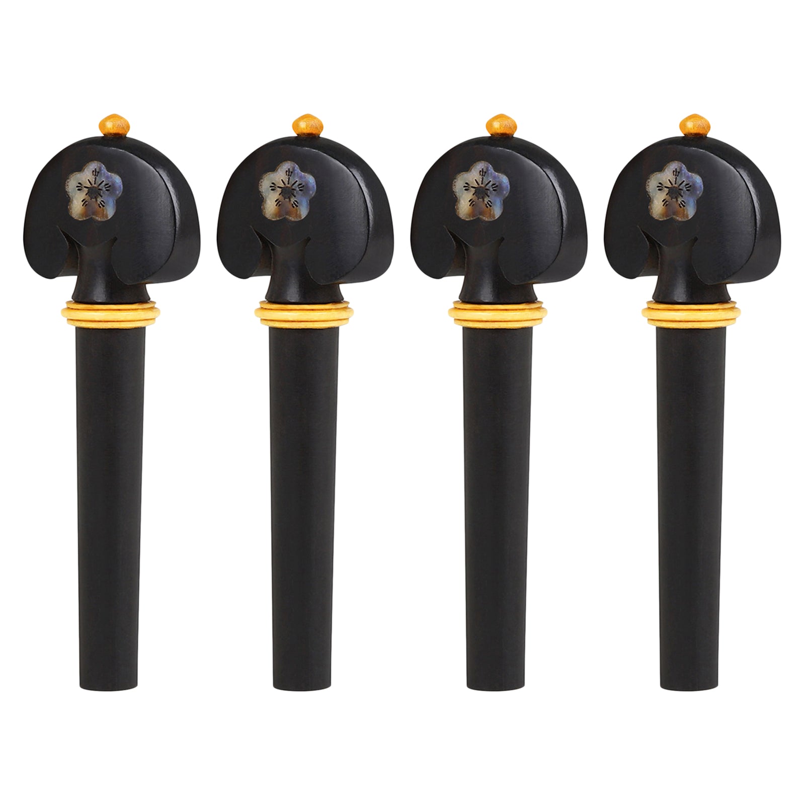 Set of 4 Ebony 3/4 4/4 Violin Tuning Pegs Wooden Black Violin Accessories