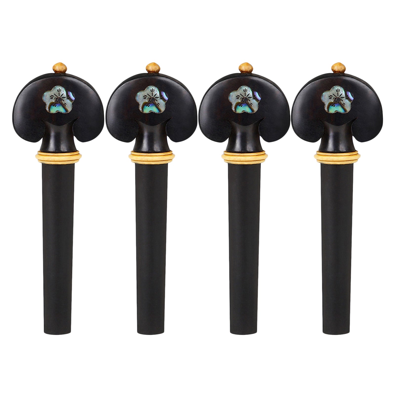 Set of 4 Ebony 3/4 4/4 Violin Tuning Pegs Wooden Black Violin Accessories