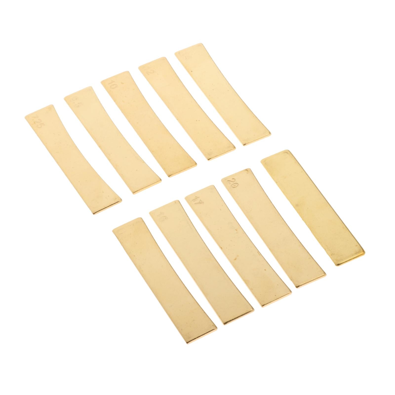 10 Pack Golden Brass Guitar Fret Press Caul Inserts for Electric Guitars