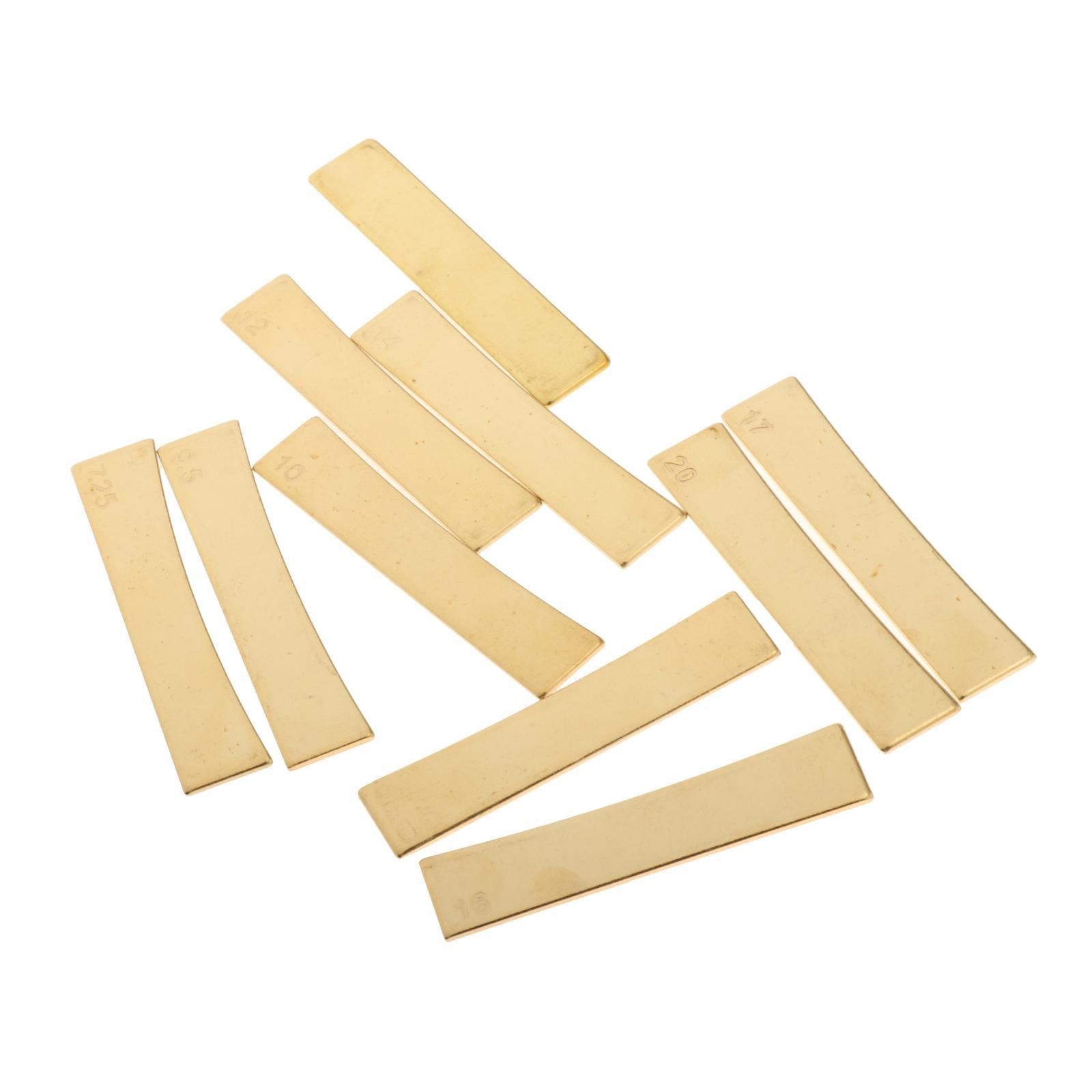 10 Pack Golden Brass Guitar Fret Press Caul Inserts for Electric Guitars