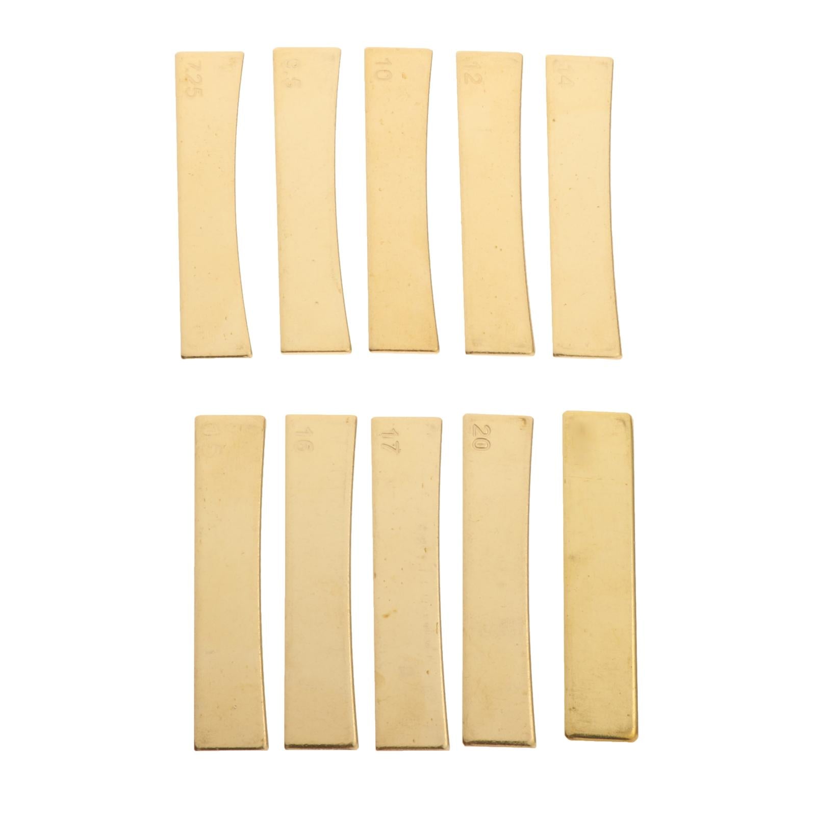 10 Pack Golden Brass Guitar Fret Press Caul Inserts for Electric Guitars