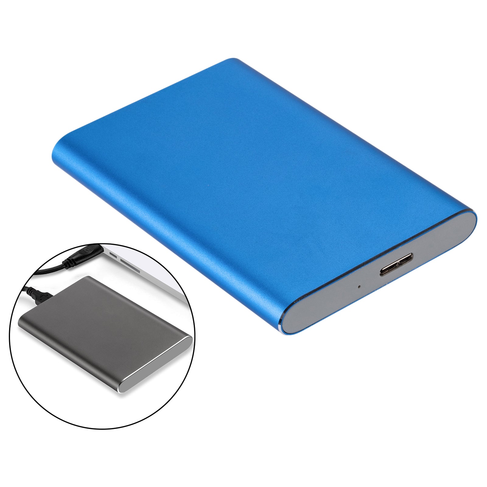 2.5in Portable USB 3.0 SATA 4TB Hard Drive Enclosure Tool Free  Blue