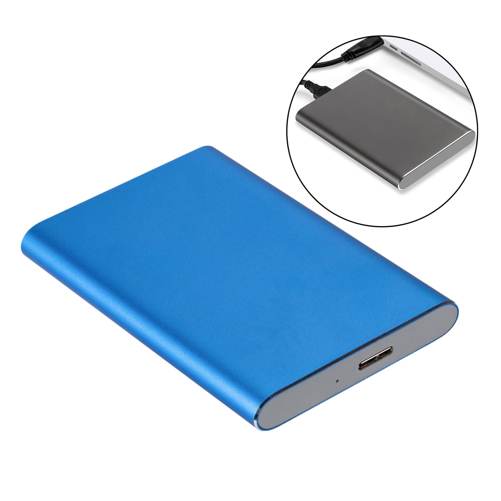 2.5in Portable USB 3.0 SATA 4TB Hard Drive Enclosure Tool Free  Blue