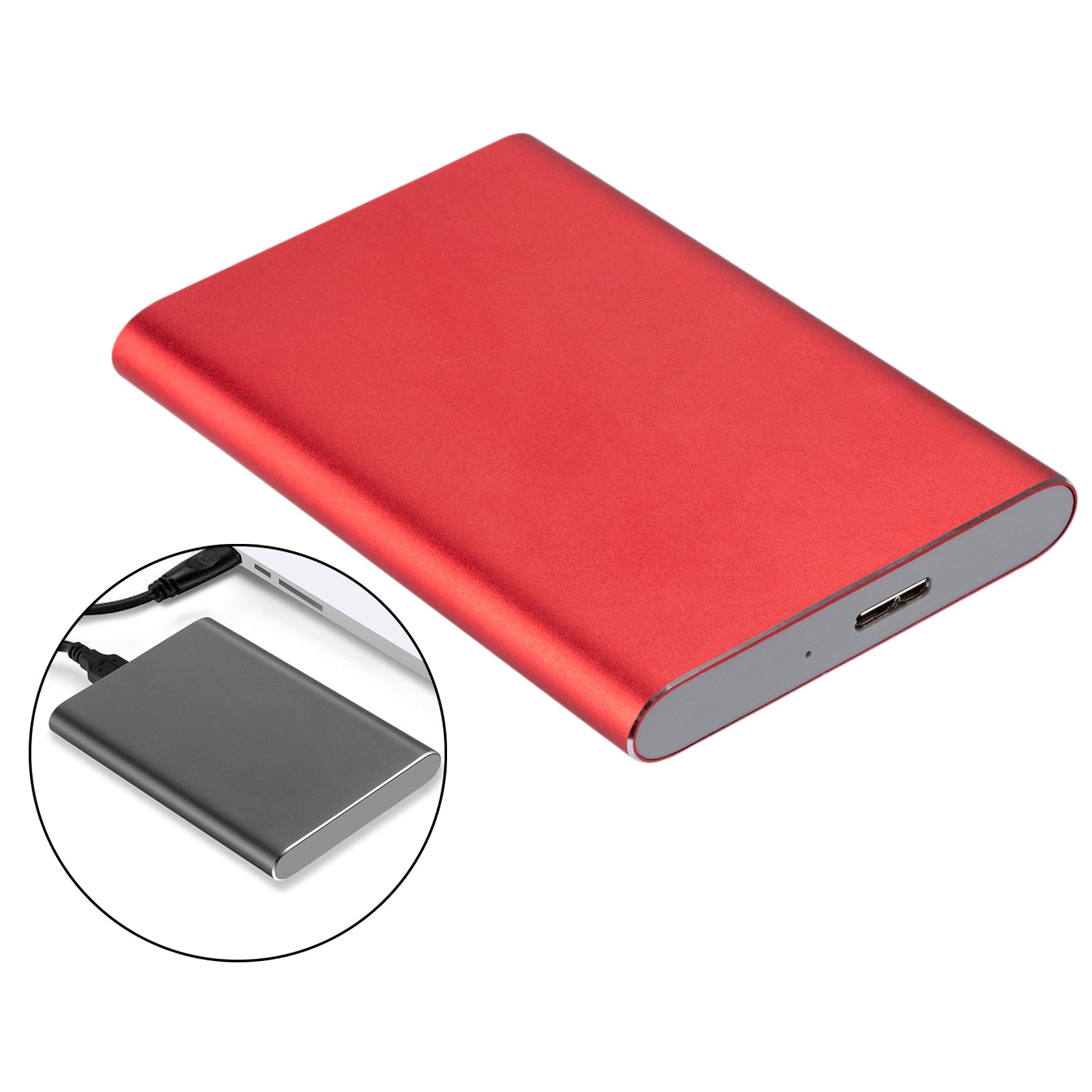 2.5in Portable USB 3.0 SATA 4TB Hard Drive Enclosure Tool Free  Red