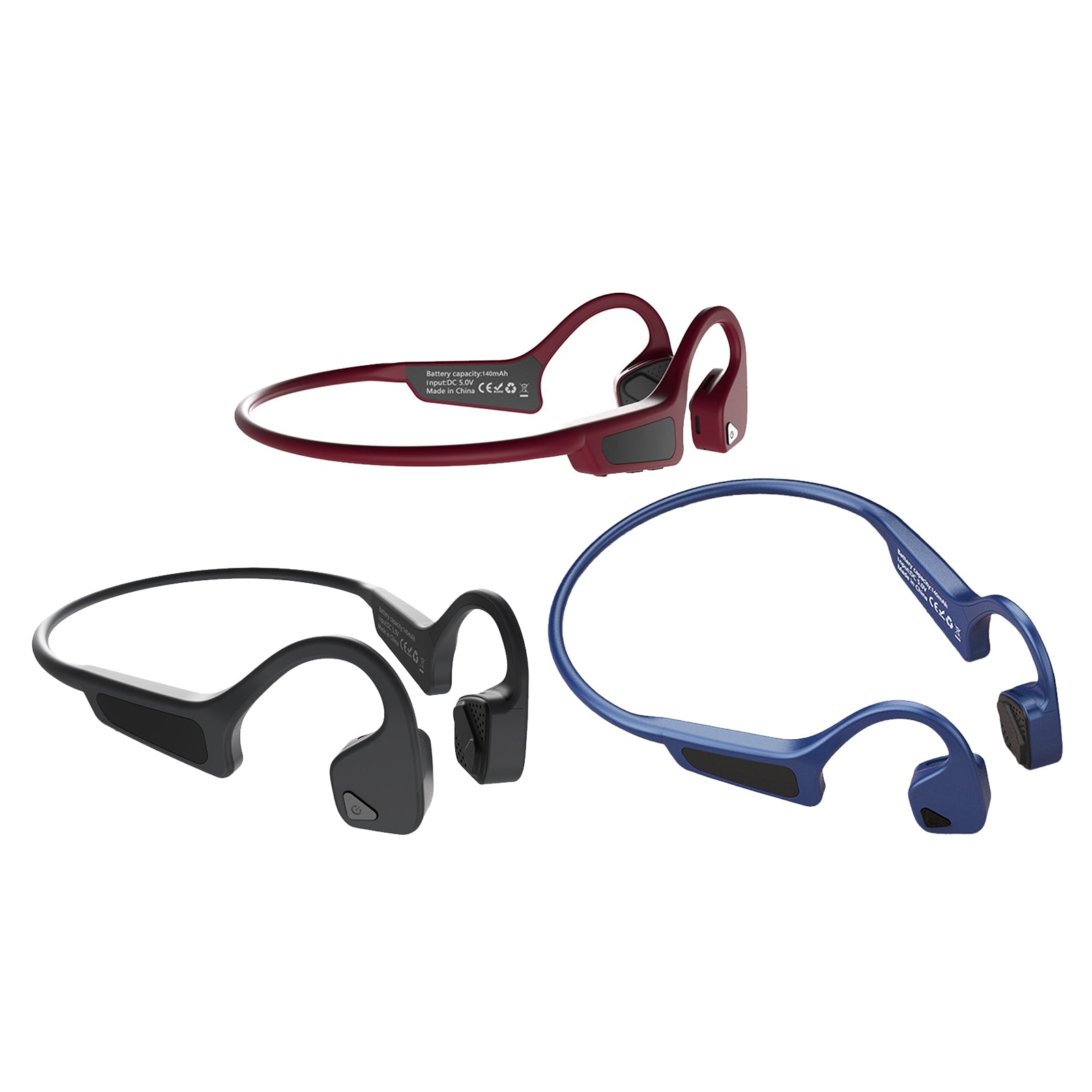 Bone Conduction Headset Bluetooth Wireless Outdoor Open Ear Headphones Black