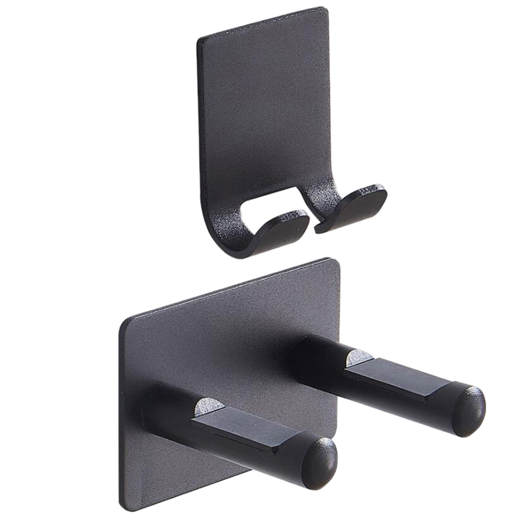 Modern Wall Mount Hair Dryer Rack Stand Holder Easy to Install  Black