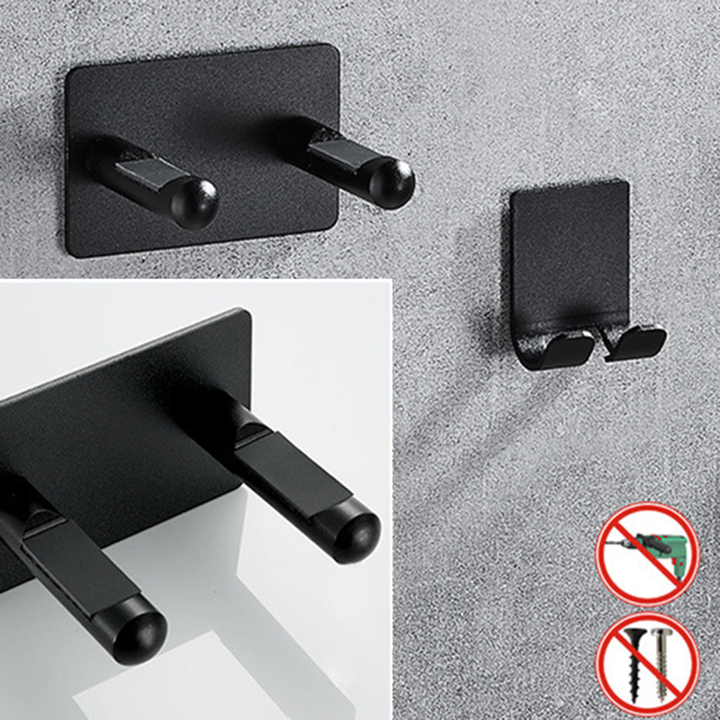 Modern Wall Mount Hair Dryer Rack Stand Holder Easy to Install  Black