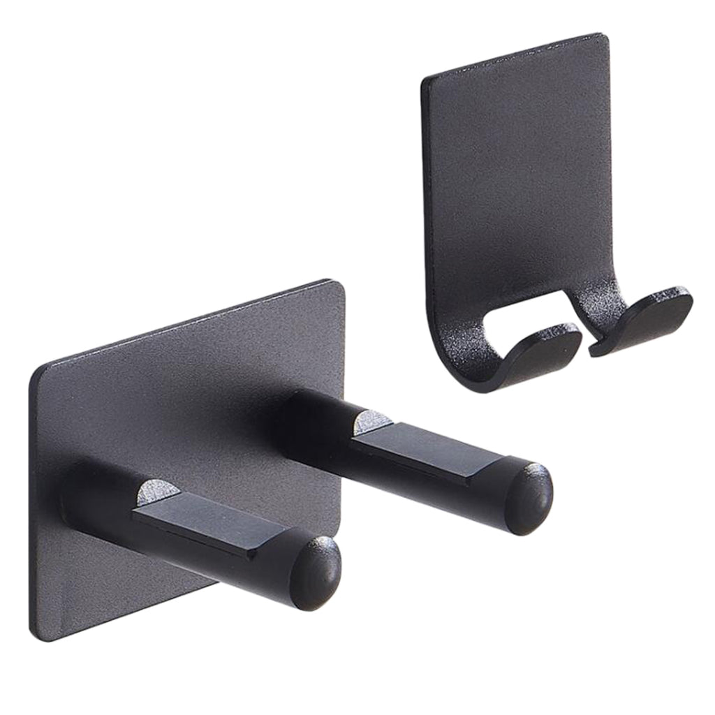 Modern Wall Mount Hair Dryer Rack Stand Holder Easy to Install  Black