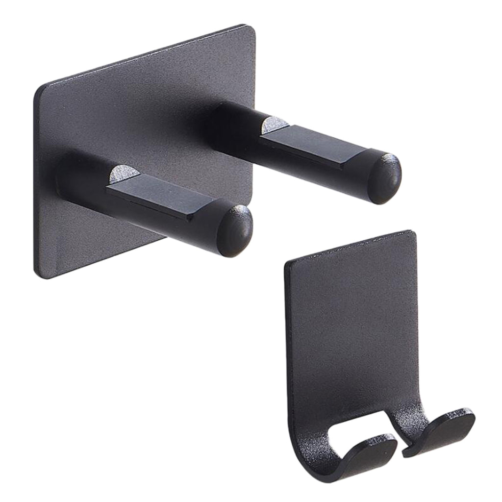 Modern Wall Mount Hair Dryer Rack Stand Holder Easy to Install  Black