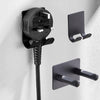 Modern Wall Mount Hair Dryer Rack Stand Holder Easy to Install  Black