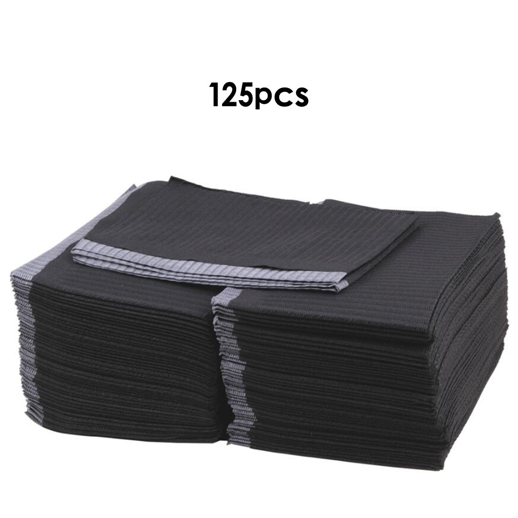 125x Tattoo Table Covers Patient Bibs Dental Napkins Clean Pad Black