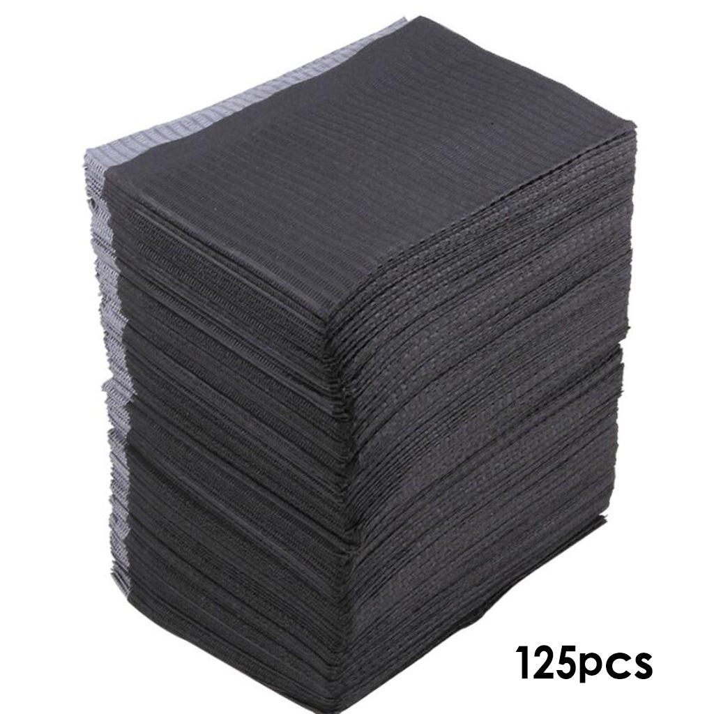 125x Tattoo Table Covers Patient Bibs Dental Napkins Clean Pad Black