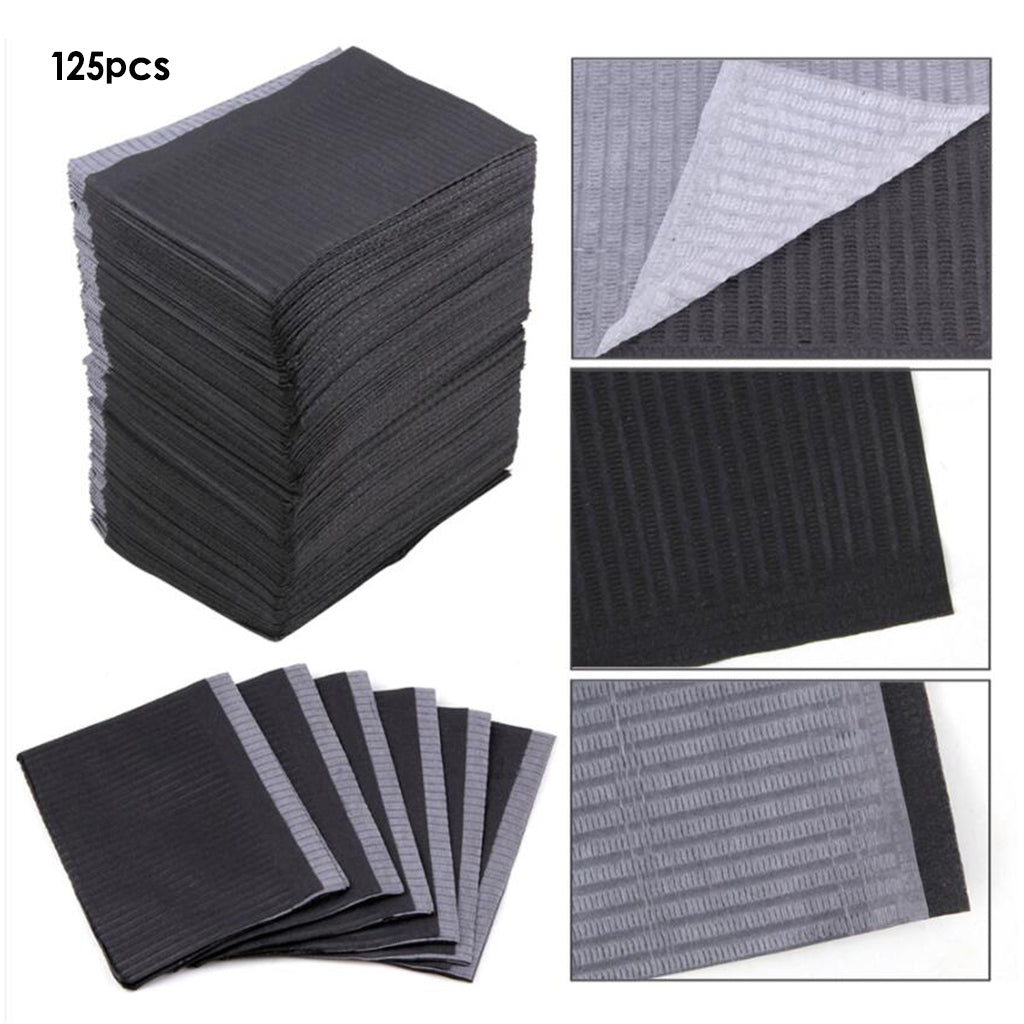 125x Tattoo Table Covers Patient Bibs Dental Napkins Clean Pad Black