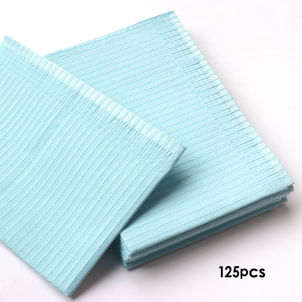 125x Tattoo Table Covers Patient Bibs Dental Napkins Clean Pad Blue