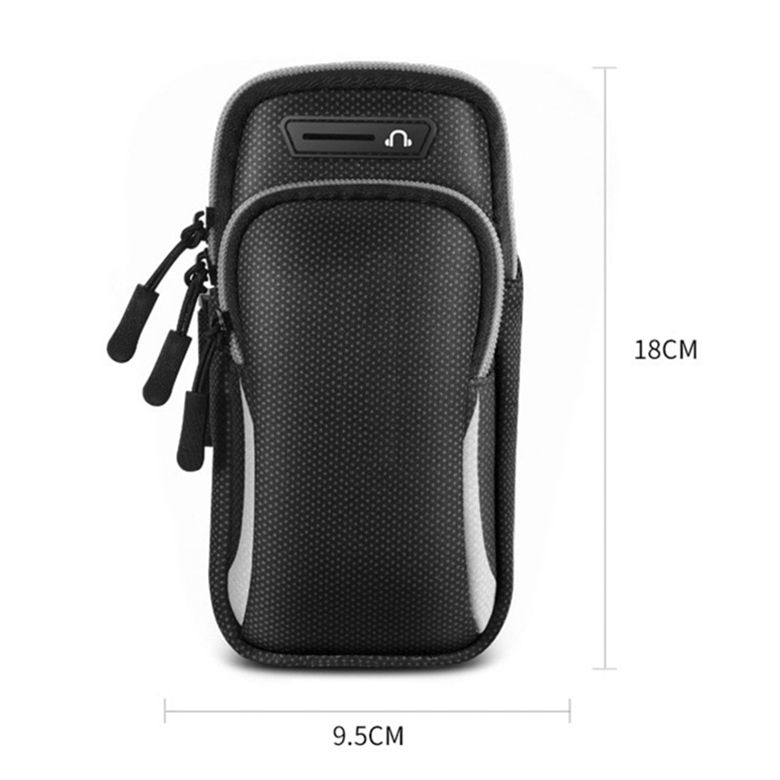 Gym Running Outdoor Sports Armband Bag Holder For Mobile Phone Black Gray