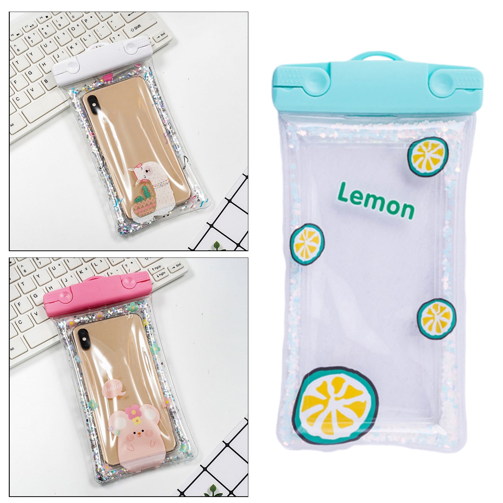 PVC Waterproof Phone Case Cellphone Dry Bag Phones Holder Lemon Whistle