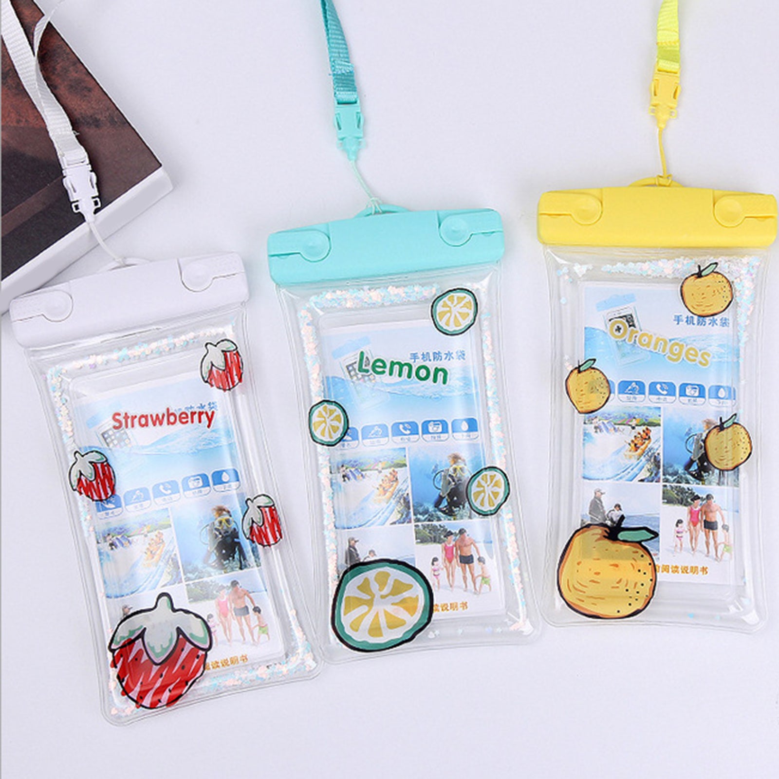 PVC Waterproof Phone Case Cellphone Dry Bag Phones Holder Watermelon Debris