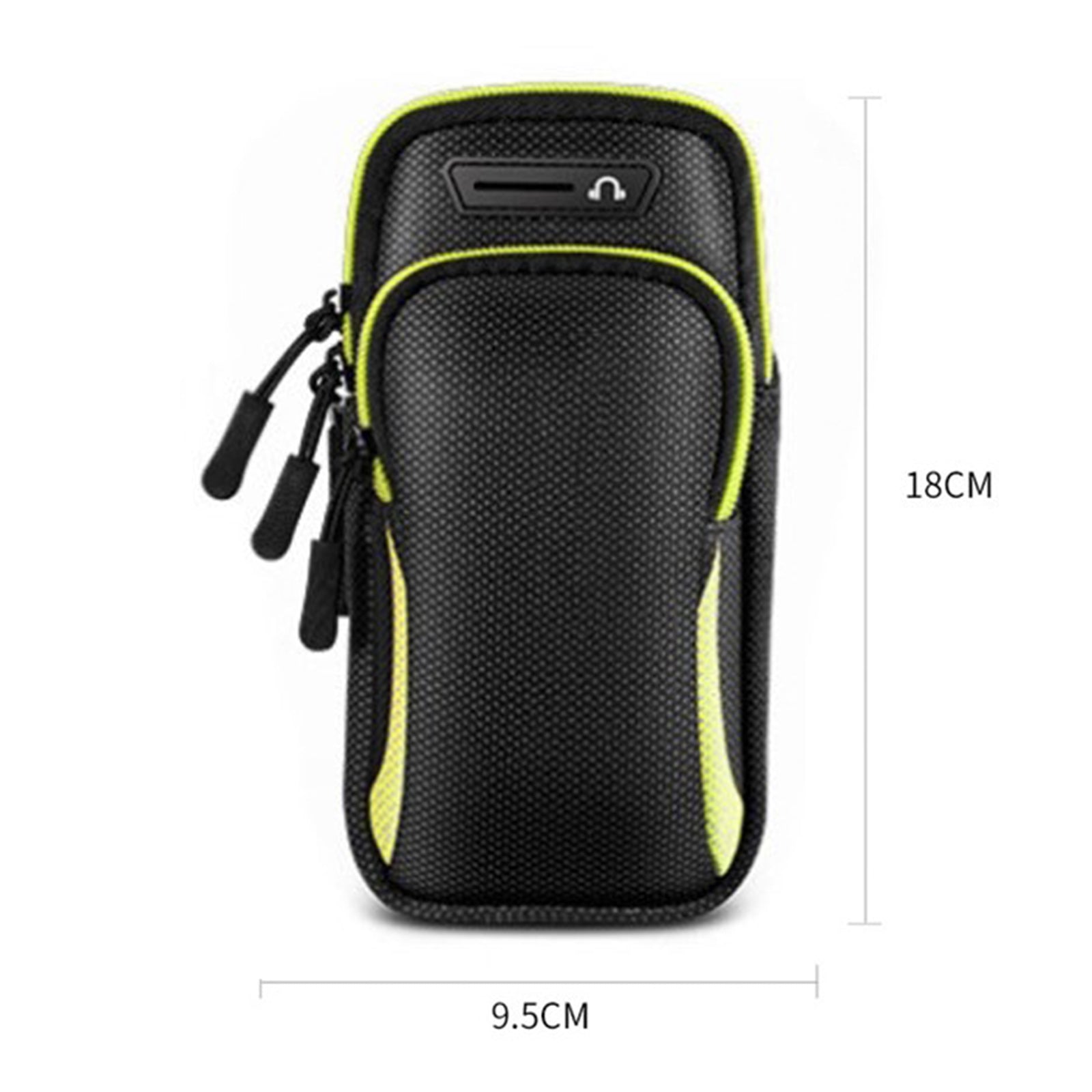 Gym Running Outdoor Sports Armband Bag Holder For Mobile Phone Black Green