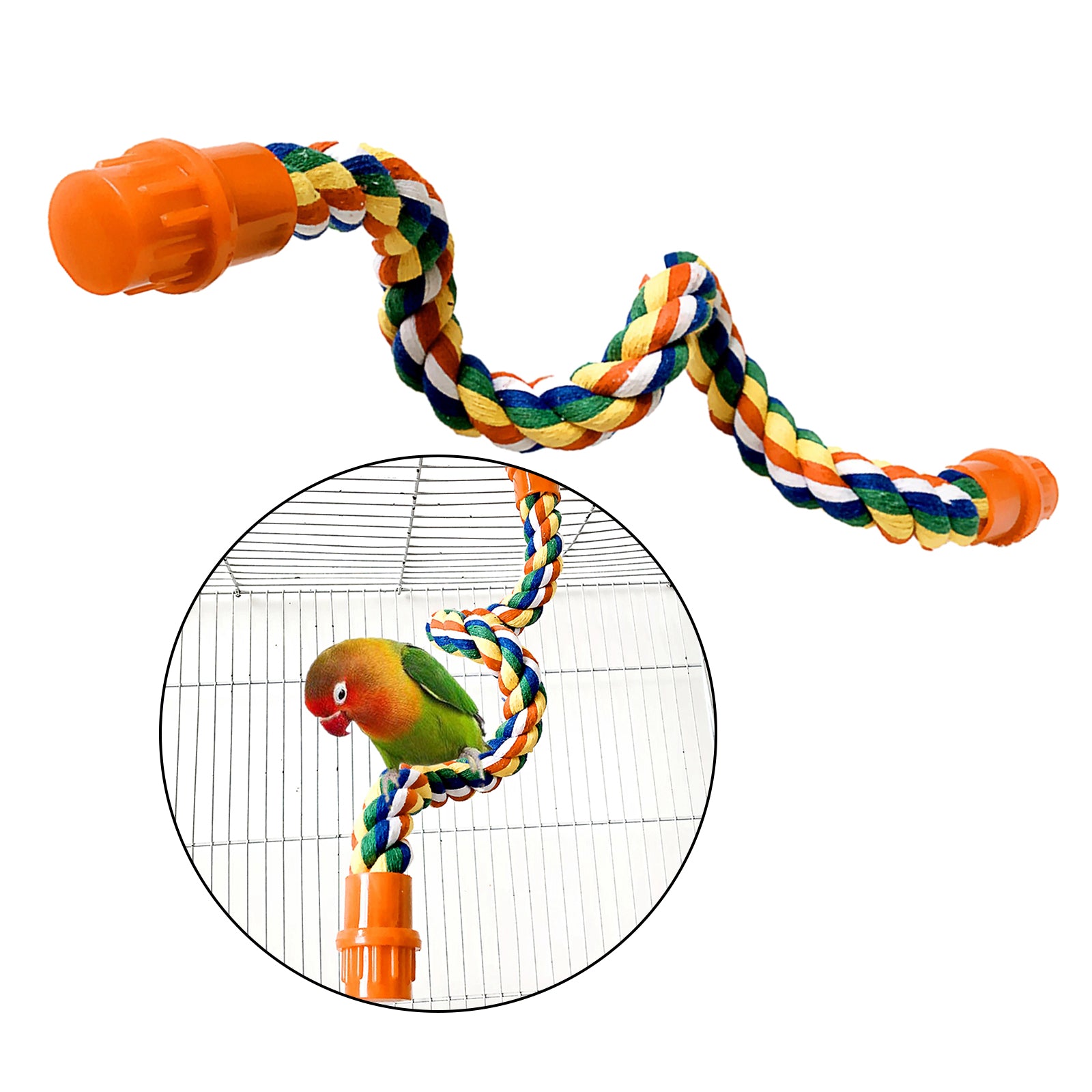 Flexible Bird Rope Perch Hanging Chew Perches for Parrot Macaw Cage Toy