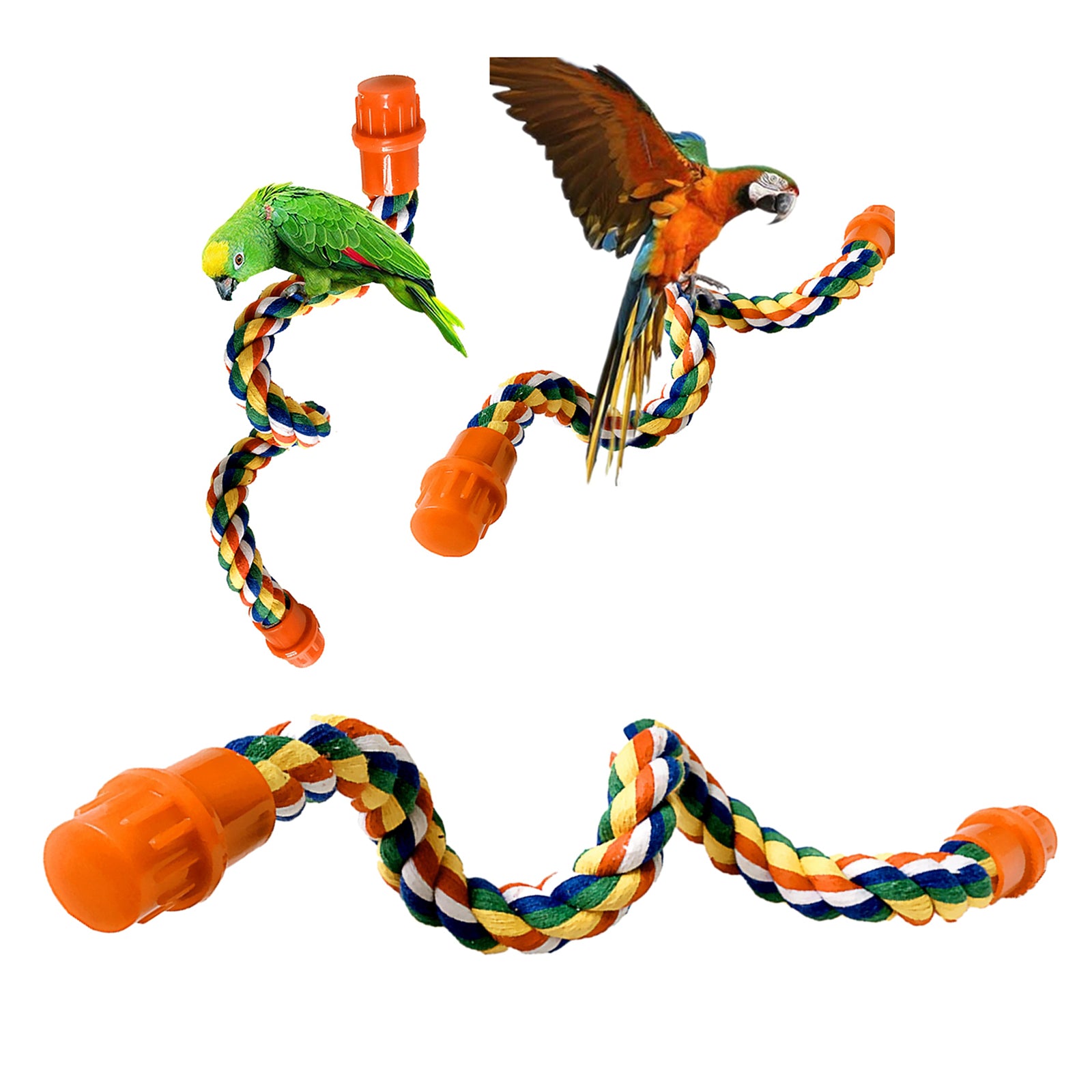 Flexible Bird Rope Perch Hanging Chew Perches for Parrot Macaw Cage Toy