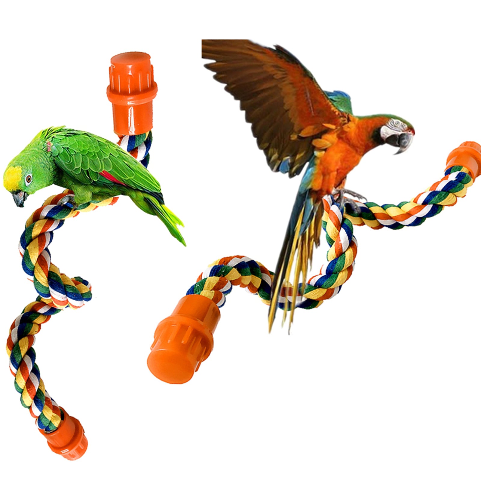 Flexible Bird Rope Perch Hanging Chew Perches for Parrot Macaw Cage Toy