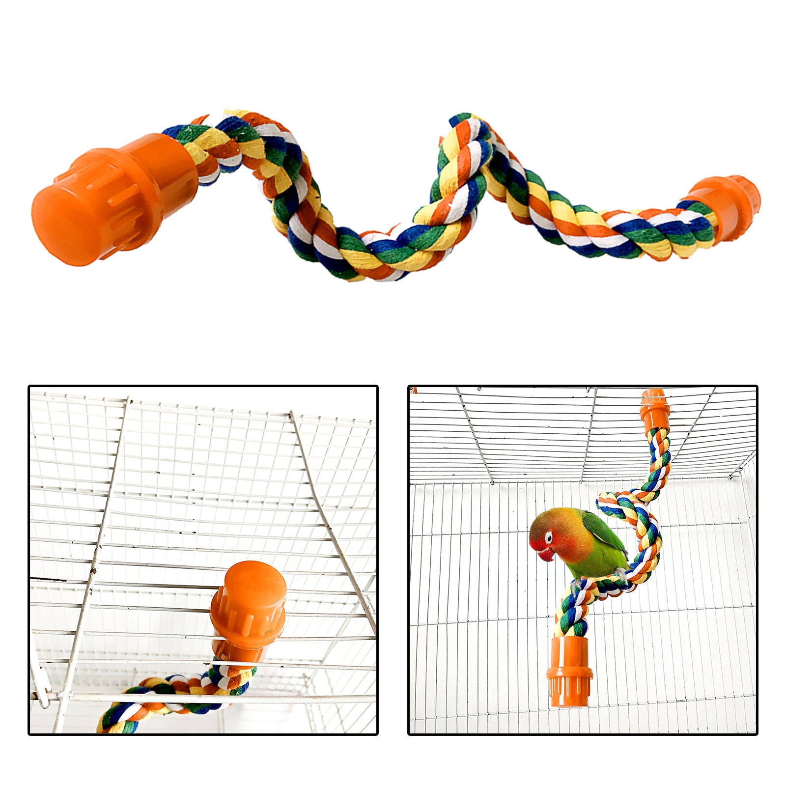 Flexible Bird Rope Perch Hanging Chew Perches for Parrot Macaw Cage Toy