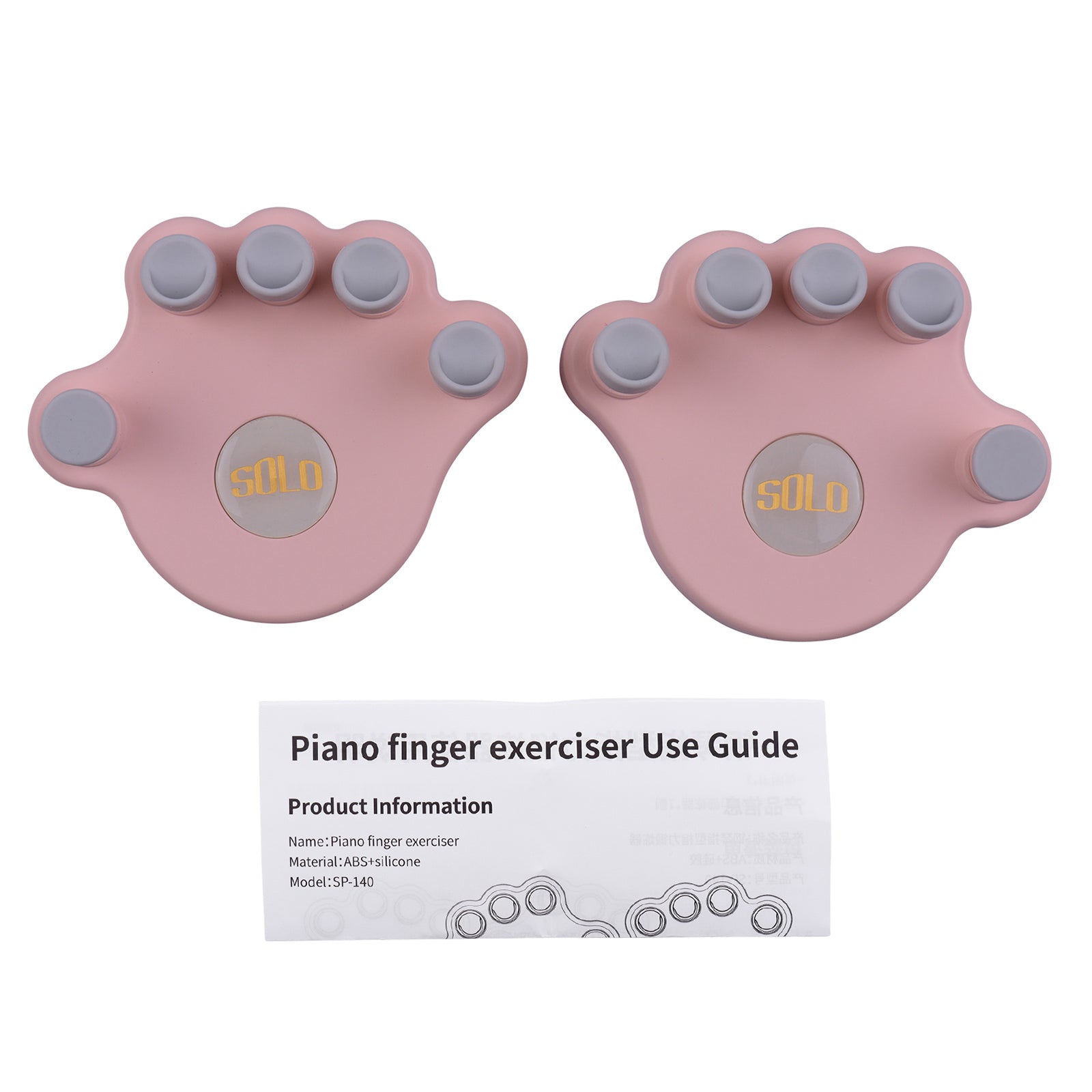 Piano Finger Trainers Finger Correctors Tools w/ Round Keys Finger Pads pink