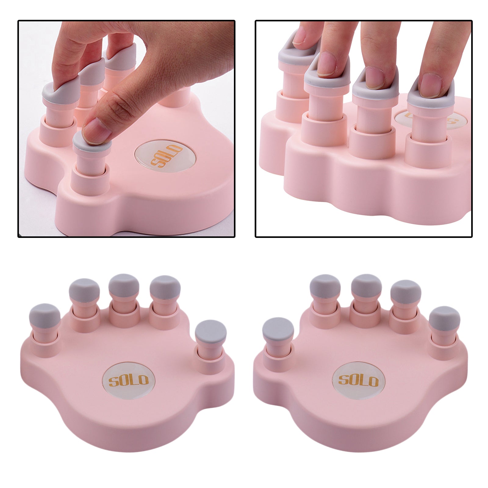 Piano Finger Trainers Finger Correctors Tools w/ Round Keys Finger Pads pink