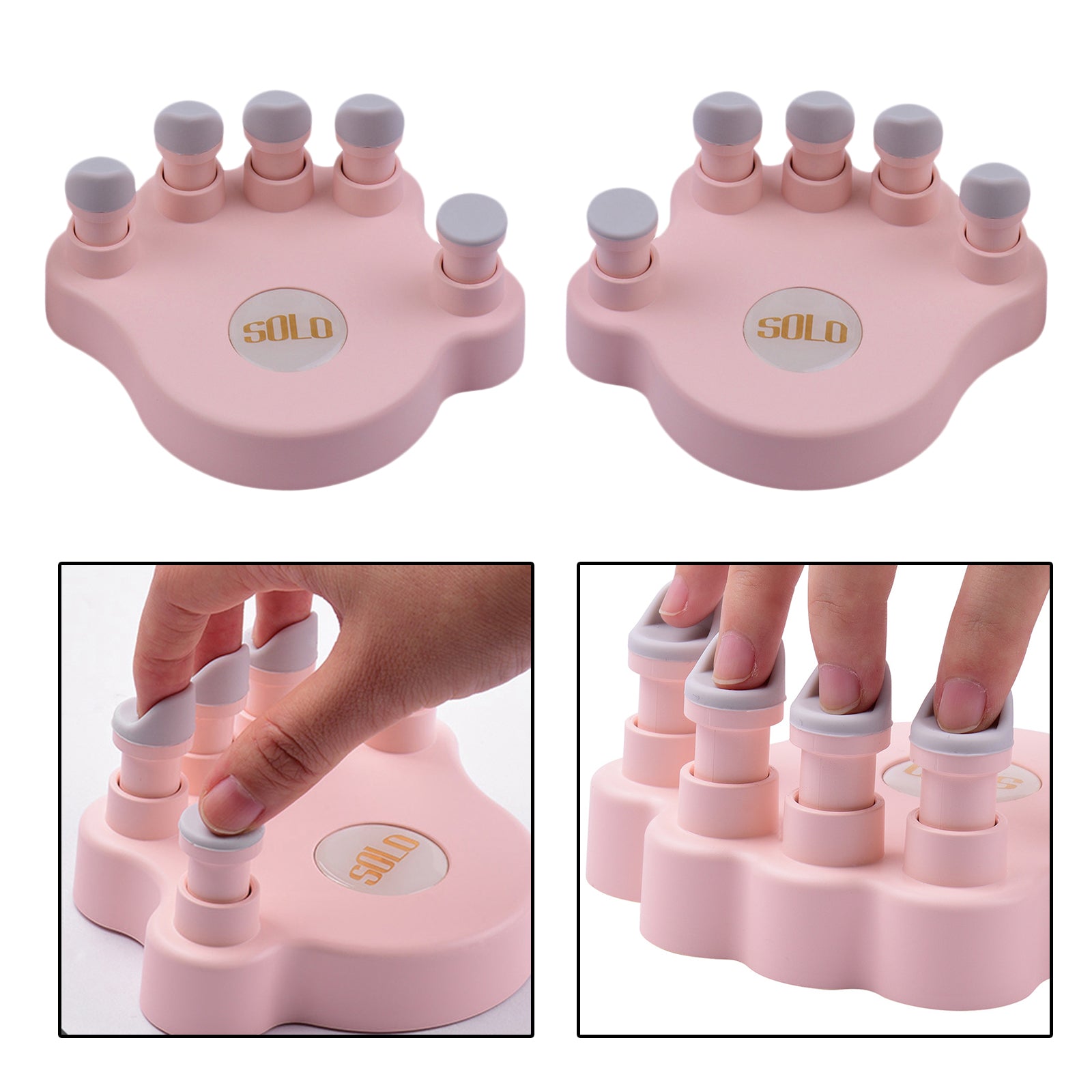 Piano Finger Trainers Finger Correctors Tools w/ Round Keys Finger Pads pink