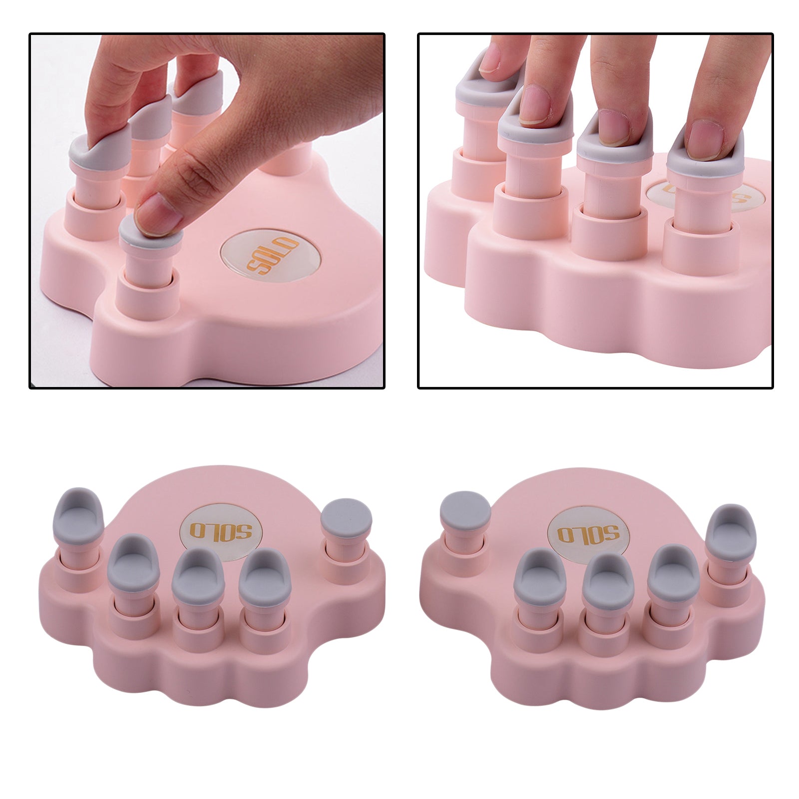 Piano Finger Trainers Finger Correctors Tools w/ Round Keys Finger Pads pink