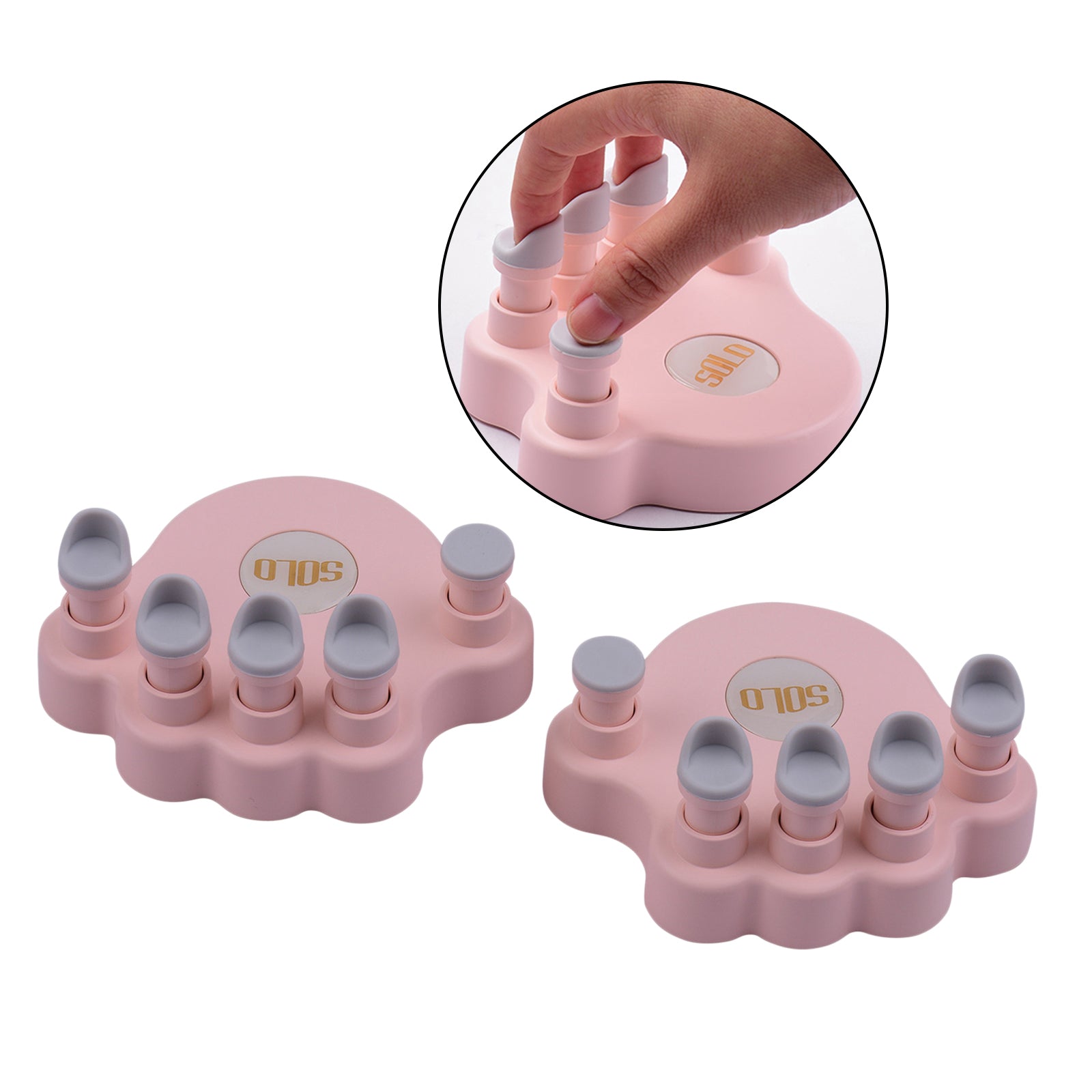 Piano Finger Trainers Finger Correctors Tools w/ Round Keys Finger Pads pink