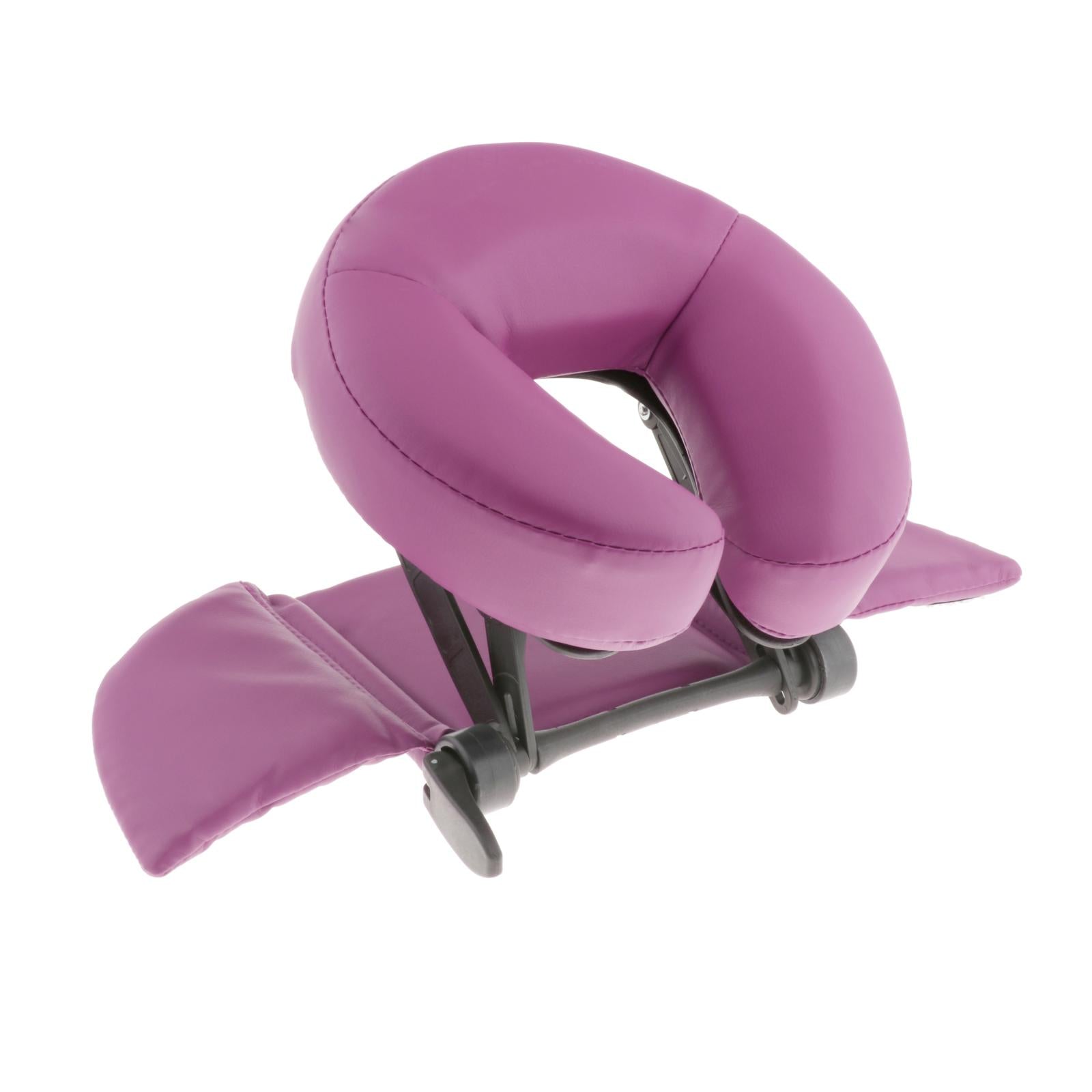 Flexible Massage Table Face Cradle Headrest Pillow & Hanging Arm Rest Purple