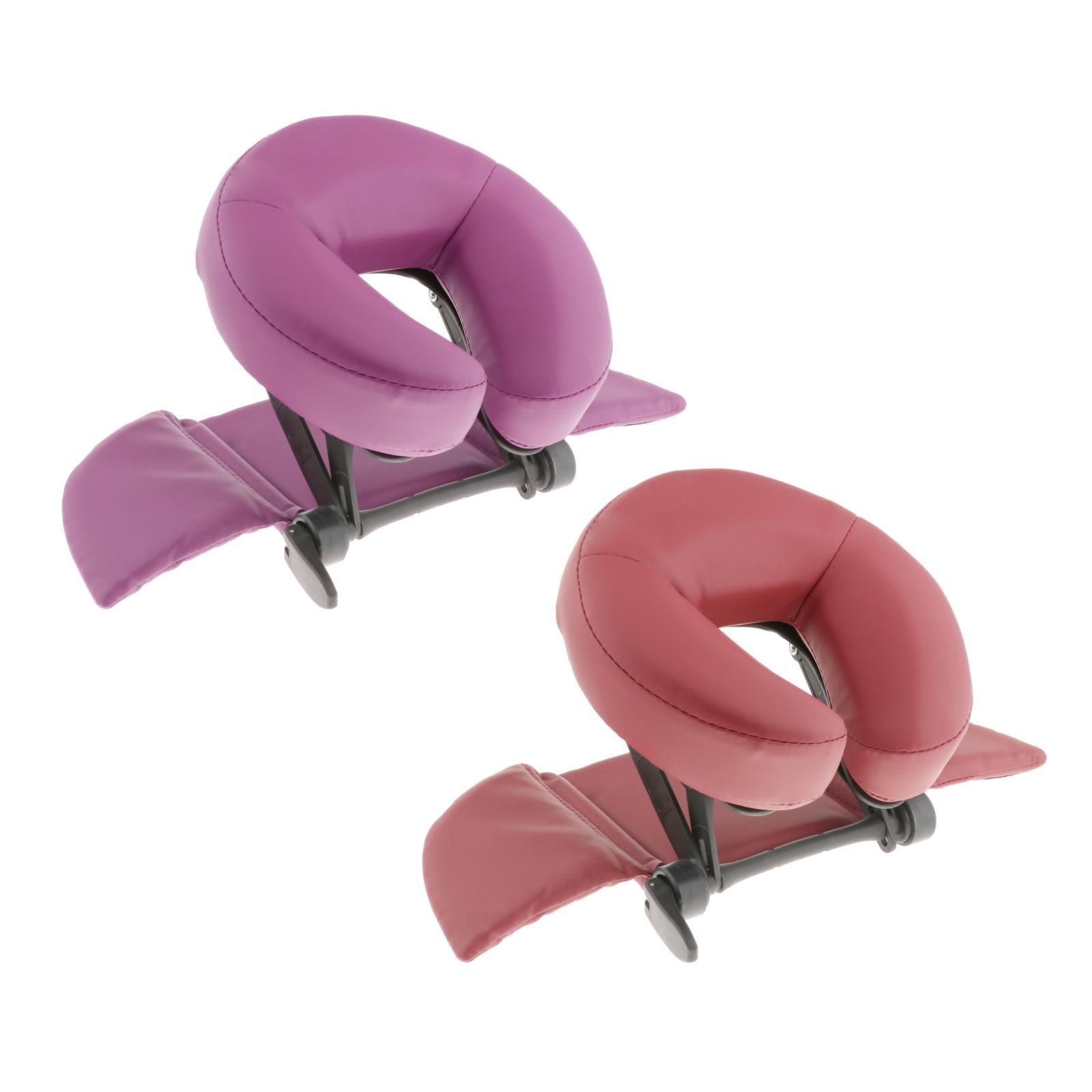 Flexible Massage Table Face Cradle Headrest Pillow & Hanging Arm Rest Purple