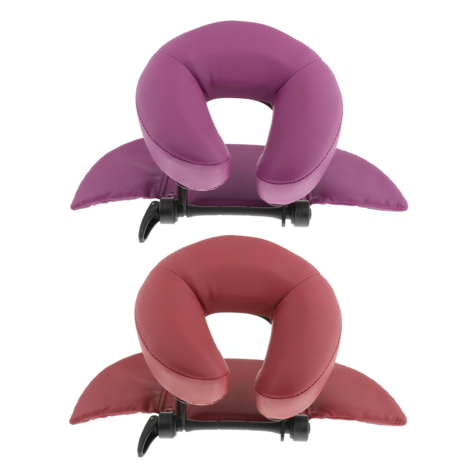 Flexible Massage Table Face Cradle Headrest Pillow & Hanging Arm Rest Purple