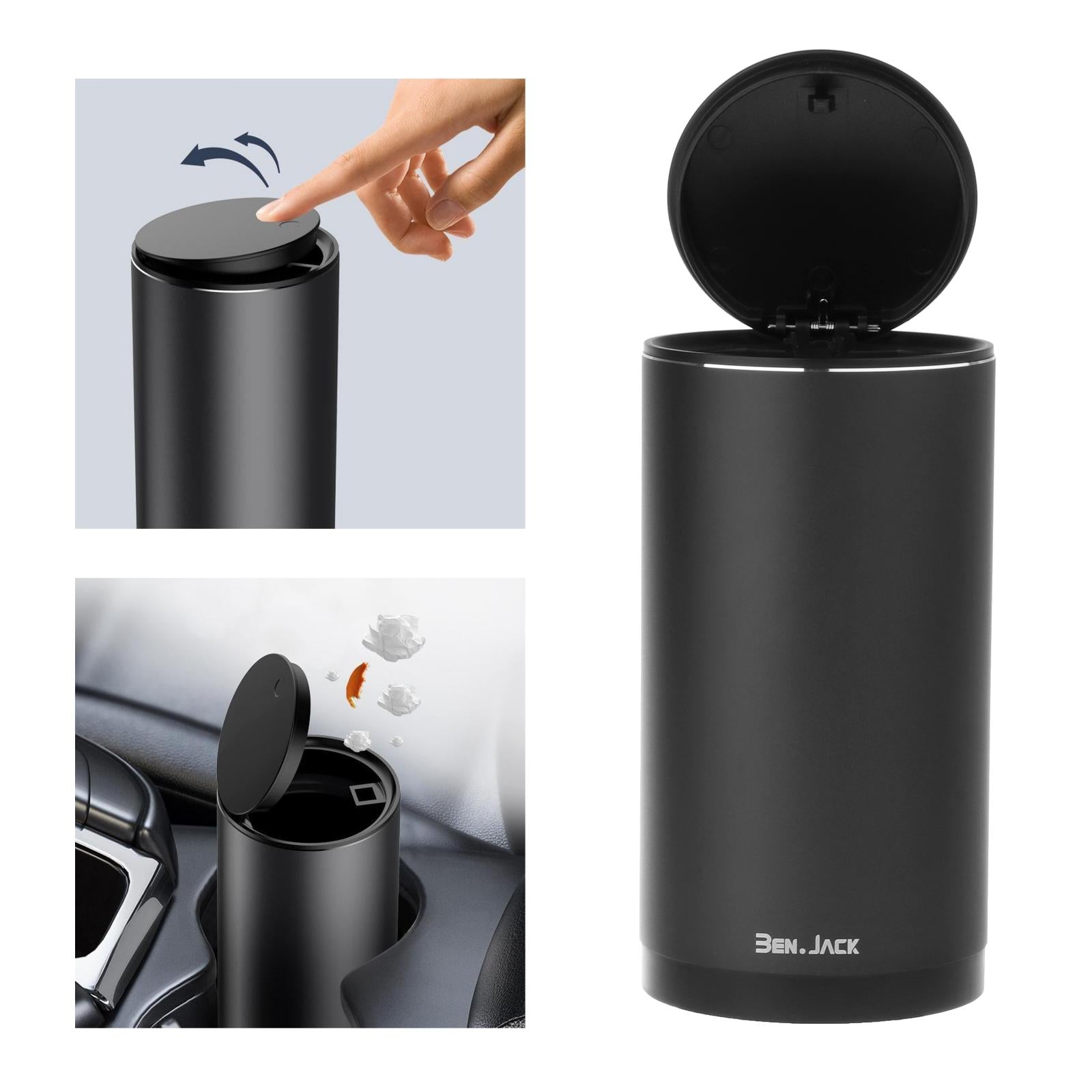 Car Trash Can Portable Garbage Bin Waste Basket Bin Rubbish Bin Black