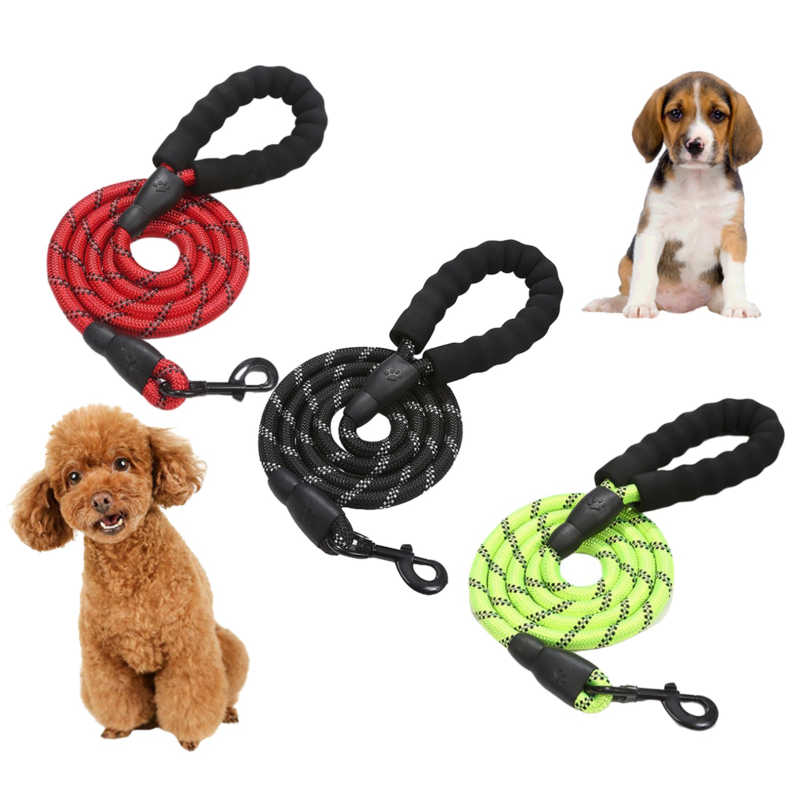 Dog Leash Pet Walking Leash Rope Pet Reflective Leash for Dogs Black