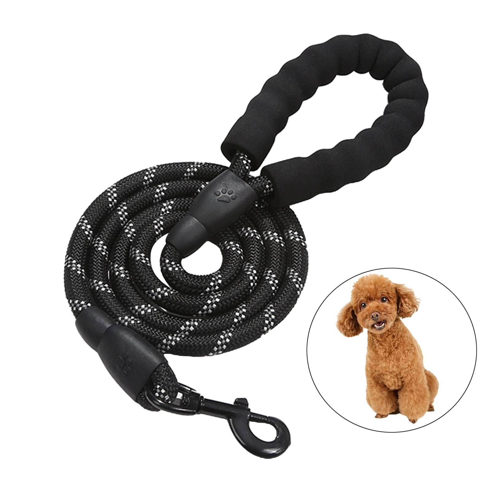 Dog Leash Pet Walking Leash Rope Pet Reflective Leash for Dogs Black