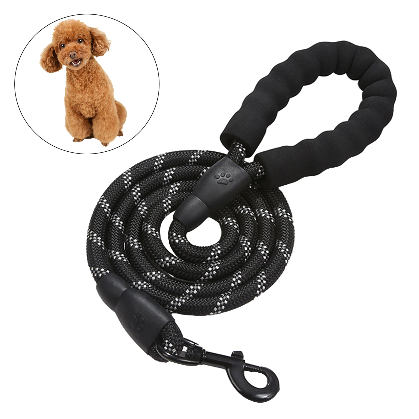 Dog Leash Pet Walking Leash Rope Pet Reflective Leash for Dogs Black