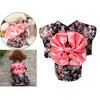 Cat Japanese Kimono Dress Up Costume Skirt Clothes for Small Dogs M Black