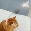 Interactive Pet Cat Feather Teaser with Collar Toy Stick Exerciser Pet Toy