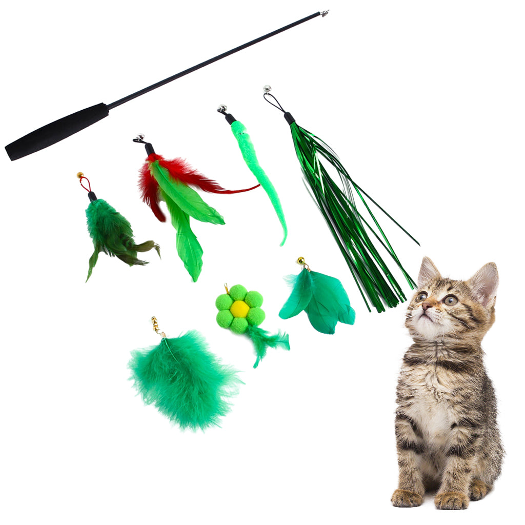 Pet Cat Supplies Kitten Toy Sticks Teaser Wand Interactive Playing Rod