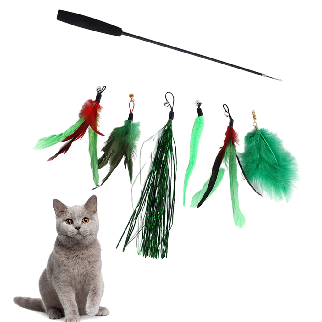 Pet Cat Supplies Kitten Toy Sticks Teaser Wand Interactive Retractable Rod