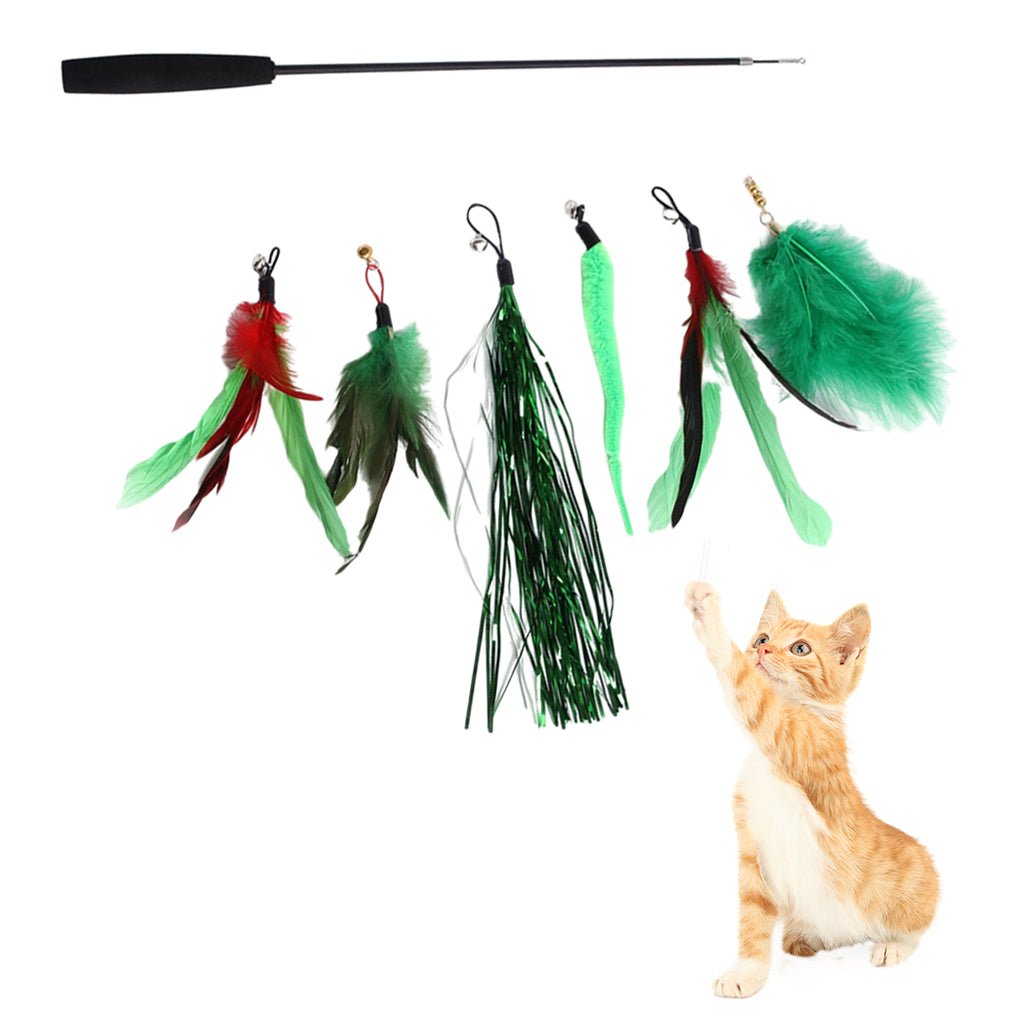 Pet Cat Supplies Kitten Toy Sticks Teaser Wand Interactive Retractable Rod