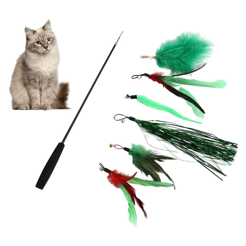 Pet Cat Supplies Kitten Toy Sticks Teaser Wand Interactive Retractable Rod