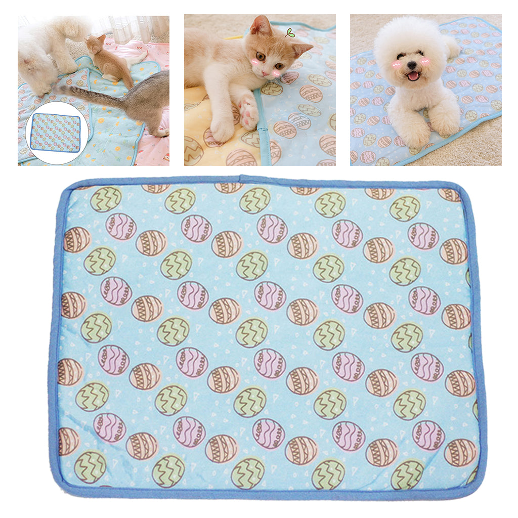 Soft Pet Cooling Mat Dog Cool Pad Self Cooling Cats Cushion Pads Blue S